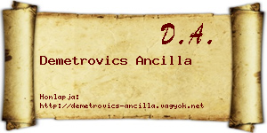 Demetrovics Ancilla névjegykártya